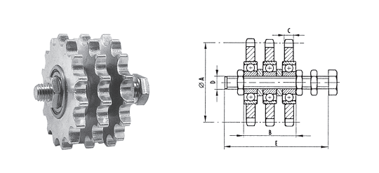 Obraz jest profesjonalną i potężną kompozycją, kt&oacute;ra skupia się na kołach łańcuchowych tr&oacute;jrzędowych (triplex) typu KS (z piastą i otworem wstępnym). Całość emanuje maksymalną mocą i przemysłową solidnością, podkreślając jednocześnie gotowość produktu do dalszej, precyzyjnej obr&oacute;bki. Dominują w niej barwy stali &ndash; często czernionej (oksydowanej) lub naturalnej &ndash; co podkreśla techniczny charakter. Obraz jest osadzony w kontekście autoryzowanego polskiego dystrybutora DAKAM. W centrum uwagi, na czystej, industrialnej powierzchni (np. metalowym stole warsztatowym lub białym tle), znajduje się starannie zaaranżowany zestaw k&oacute;ł łańcuchowych Typ KS - Triplex: &bull;	R&oacute;żnorodność rozmiar&oacute;w: Prezentowanych jest kilka k&oacute;ł o r&oacute;żnej liczbie zęb&oacute;w i średnicy, co wizualnie komunikuje szeroki zakres oferty dostępny w magazynie. &bull;	Kluczowe cechy Typu KS Triplex: Ujęcia makro eksponują: 1.	Potr&oacute;jny rząd zęb&oacute;w (Triplex): Najważniejszy element wizualny &ndash; wyraźnie widoczne trzy r&oacute;wnoległe rzędy precyzyjnie wykonanych zęb&oacute;w. To wizualnie komunikuje przeznaczenie do wsp&oacute;łpracy ze standardowymi łańcuchami rolkowymi tr&oacute;jrzędowymi i zdolność do przenoszenia największych mocy i moment&oacute;w obrotowych. 2.	Zintegrowana piasta: Solidna piasta po jednej stronie koła, kt&oacute;ra jest charakterystyczną cechą typu KS. 3.	Otw&oacute;r wstępny (Pilot Bore): Centralny, mały otw&oacute;r w piaście, kt&oacute;ry wizualnie komunikuje, że koło jest gotowe do dalszej obr&oacute;bki (rozwiercenia na wymiar i wykonania rowka wpustowego) zgodnie z potrzebami klienta. &bull;	Materiał i wykończenie: Koła wykonane są z wysokogatunkowej stali (np. C45), często z czarną, oksydowaną powierzchnią chroniącą przed korozją. Zęby mogą być hartowane indukcyjnie, co podkreśla ich trwałość (choć nie zawsze jest to widoczne). Tło jest subtelnie rozmyte (efekt bokeh), ale jednoznacznie wskazuje na profesjonalną dystrybucję na terenie Polski: &bull;	Nowoczesny magazyn DAKAM: W tle widać rzędy wysokich regał&oacute;w magazynowych, wypełnionych uporządkowanymi stosami lub oryginalnymi opakowaniami k&oacute;ł łańcuchowych. Duża ilość towaru na stanie wizualnie potwierdza status "sprawdzonego dystrybutora". &bull;	Centrum obr&oacute;bcze (opcjonalnie): W dalszym tle może być widoczny fragment warsztatu z tokarką lub dłutownicą, co dodatkowo podkreśla możliwość wykonania obr&oacute;bki na miejscu. &bull;	Logo Dystrybutora: W dyskretnym, ale widocnym miejscu umieszczone jest logo DAKAM, z dopiskiem "Centrum Napęd&oacute;w Łańcuchowych" lub "Autoryzowany Dystrybutor", co buduje jego markę jako zaufanego partnera. Obraz niesie jasny komunikat: "Jako sprawdzony polski dystrybutor DAKAM, posiadamy na stanie pełen asortyment standardowych k&oacute;ł łańcuchowych tr&oacute;jrzędowych Typ KS (z piastą i otworem wstępnym), gotowych do szybkiej wysyłki lub dalszej obr&oacute;bki na miejscu dla najbardziej wymagających napęd&oacute;w".