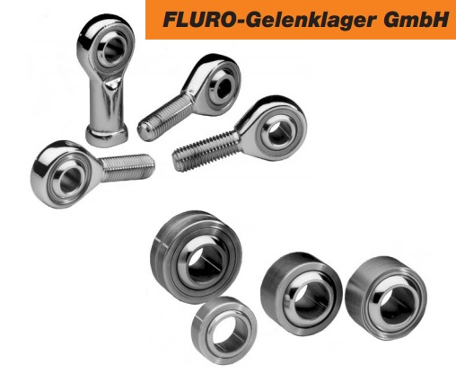 Główki cięgieł oraz łożyska ślizgowe FLURO gwarantują bezproblemowe połączenie pomiędzy wałem a obudową szczególnie wtedy gdy ruch nie jest w pełni liniowy. Program produkcyjny FLURO zawiera główki cięgieł oraz łożyska ślizgowe serii K i E zgodne z normą DIN 648 (nowa specyfikacja dla łożysk ślizgowych: DIN ISO 12240-1 i główek cięgieł: DIN ISO 12240-4). Dostępne są serie nierdzewne, niewymagające konserwacji oraz wersje ze smarowniczkami. Obraz przedstawia łożysko przegubowe FLURO, które charakteryzuje się solidną konstrukcją i precyzyjnym wykonaniem. Widoczne są dwa pierścienie – wewnętrzny i zewnętrzny – z kulistą powierzchnią ślizgową, co jest charakterystyczne dla tego typu łożysk. Łożyska przegubowe FLURO są zaprojektowane do przenoszenia dużych obciążeń statycznych i dynamicznych, a także do kompensacji odchyleń kątowych w maszynach, co czyni je niezawodnym komponentem w wymagających aplikacjach.