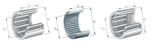 Łożyska Igiełkowe cienkościenne seria: HK... ; HK...RS ; HK...2RS ; HN.. ; SCE... ; PP ; SCH... ; SCH...P ; SCH...PP ; BK... ; BK...RS ; BCE... ; BCE...P ; BCH... ; BCH...P