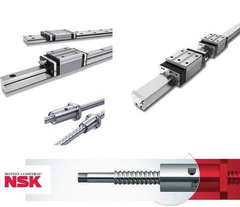 Obraz jest ucieleśnieniem japońskiej precyzji, innowacyjności i high-tech, kt&oacute;re są synonimami marki NSK. Kompozycja łączy w sobie sterylny, niemal laboratoryjny wizerunek produkt&oacute;w z profesjonalizmem i skalą, jakie budzi kompleksowy polski dystrybutor. Dominują w niej charakterystyczne dla NSK barwy &ndash; głęboki błękit i czysta biel &ndash; oraz lśniące, metaliczne odcienie precyzyjnie obrobionej stali. W centrum uwagi, na czystej, białej lub metalowej powierzchni, znajduje się starannie zaaranżowany, kompletny zestaw flagowych produkt&oacute;w techniki liniowej NSK. To nie jest jeden produkt, ale cały ekosystem, co wizualnie podkreśla słowo "kompleksowy": &bull;	Prowadnice liniowe (seria NH/NS): Stanowią wizualny rdzeń kompozycji. Precyzyjna szyna i nasunięty na nią w&oacute;zek (blok liniowy) są pokazane w ujęciu makro. &bull;	Innowacja NSK K1&trade;: Kluczowy detal &ndash; na w&oacute;zku liniowym widoczna jest charakterystyczna, pomarańczowa jednostka smarująca NSK K1&trade;, co wizualnie komunikuje innowacyjność i zdolność do długotrwałej, bezobsługowej pracy. &bull;	Mechanizmy śrubowo-toczne (śruby kulowe): Obok prowadnic leży precyzyjna, walcowana lub szlifowana śruba kulowa z idealnie dopasowaną nakrętką. &bull;	Prowadnice miniaturowe (seria PU/PE): Mniejsza prowadnica, umieszczona obok, demonstruje pełen zakres oferty &ndash; od ciężkich zastosowań przemysłowych po precyzyjną miniaturyzację. &bull;	Marka Premium: Na wszystkich komponentach (w&oacute;zkach, nakrętkach) widoczne są wyraźne, laserowo grawerowane logotypy "NSK". Tło jest subtelnie rozmyte (efekt bokeh), ale jednoznacznie wskazuje na profesjonalną, wielkoskalową dystrybucję i usługi na terenie Polski: &bull;	Nowoczesny magazyn: W tle widać rzędy wysokich regał&oacute;w magazynowych, wypełnionych uporządkowanymi, oryginalnymi niebiesko-białymi opakowaniami NSK oraz długimi tubami do przechowywania prowadnic i śrub. &bull;	Centrum Konfekcjonowania: W dalszym tle widoczny jest fragment warsztatu serwisowego z maszyną do cięcia prowadnic i wałk&oacute;w. To wizualny dow&oacute;d na "kompleksową" obsługę, kt&oacute;ra obejmuje usługę cięcia na wymiar. &bull;	Logo Dystrybutora: W dyskretnym, ale widocznym miejscu umieszczone jest logo polskiego dystrybutora (np. DAKAM), z dopiskiem "Kompleksowy Dystrybutor NSK w Polsce" lub "Official Distributor", co buduje jego markę jako zaufanego, wszechstronnego partnera. Obraz niesie jasny komunikat: "Jako kompleksowy polski dystrybutor, posiadamy pełen asortyment niezawodnej techniki liniowej NSK (prowadnice, śruby kulowe), dostępny natychmiast z naszego magazynu, wraz z profesjonalną usługą cięcia na wymiar". Jest skierowany do konstruktor&oacute;w, producent&oacute;w maszyn CNC i robotyki.